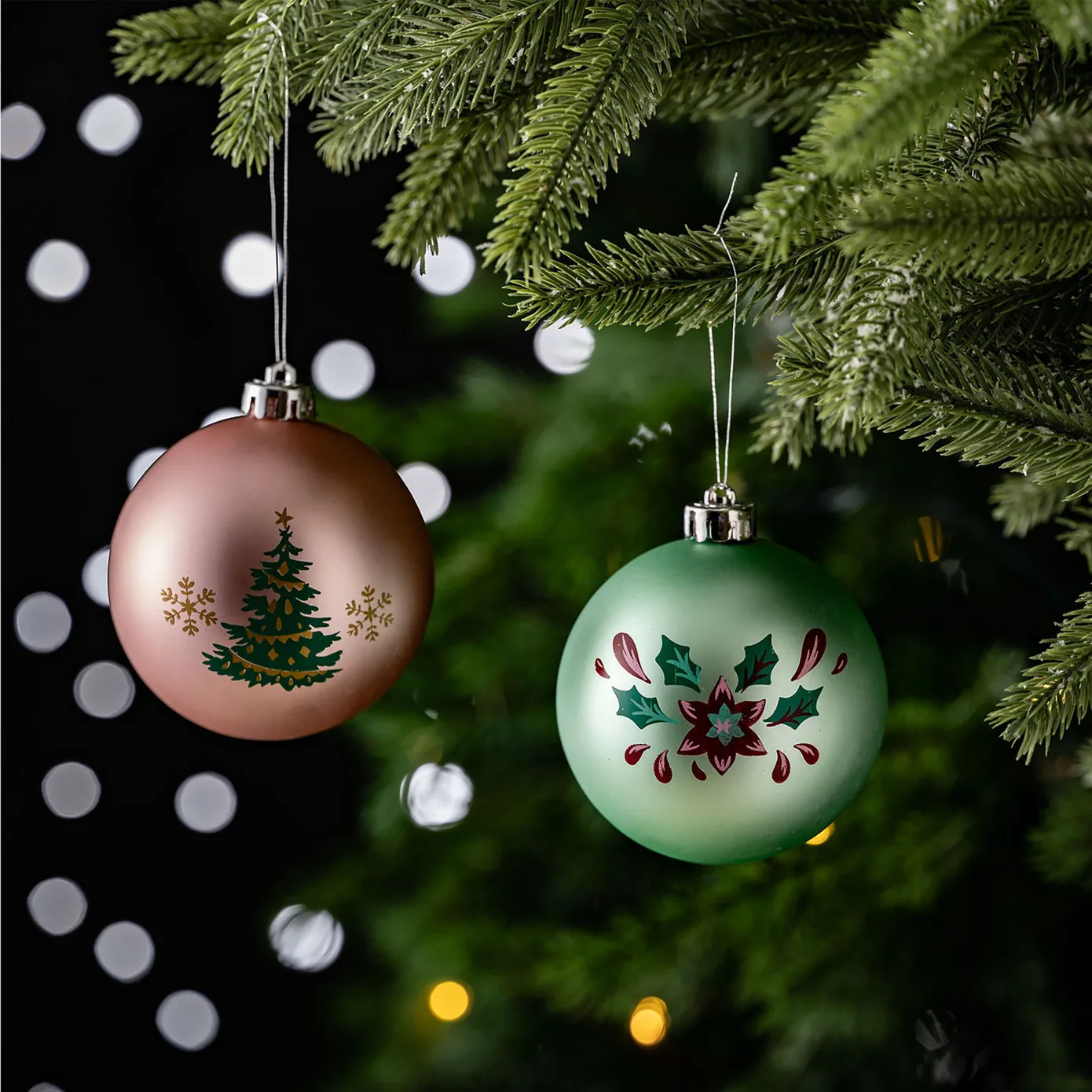 Karaca Home New Year Pretty Kerstboomdecoratie Set, 4 Stukken, 8 cm