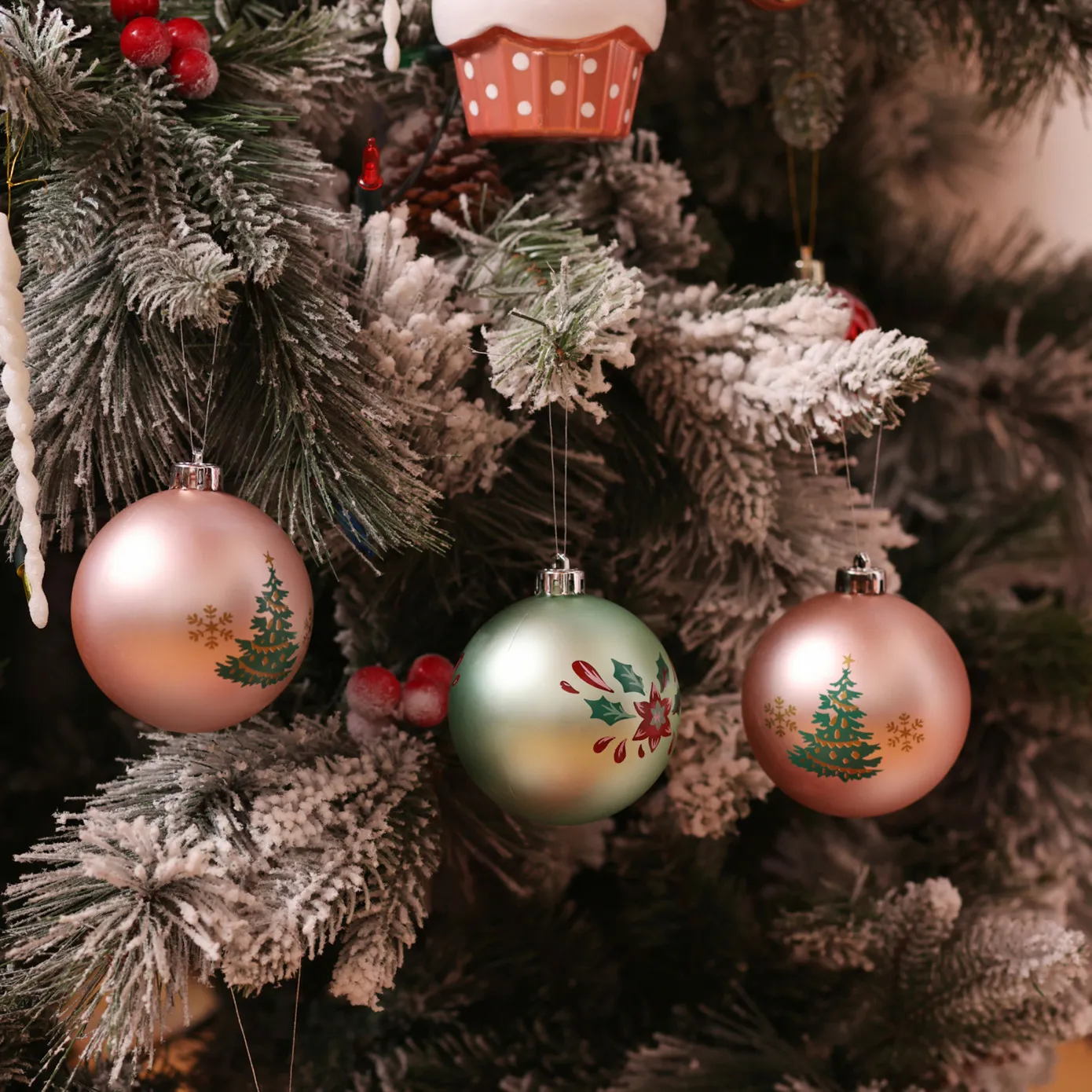 Karaca Home New Year Pretty Kerstboomdecoratie Set, 4 Stukken, 8 cm - Image 2