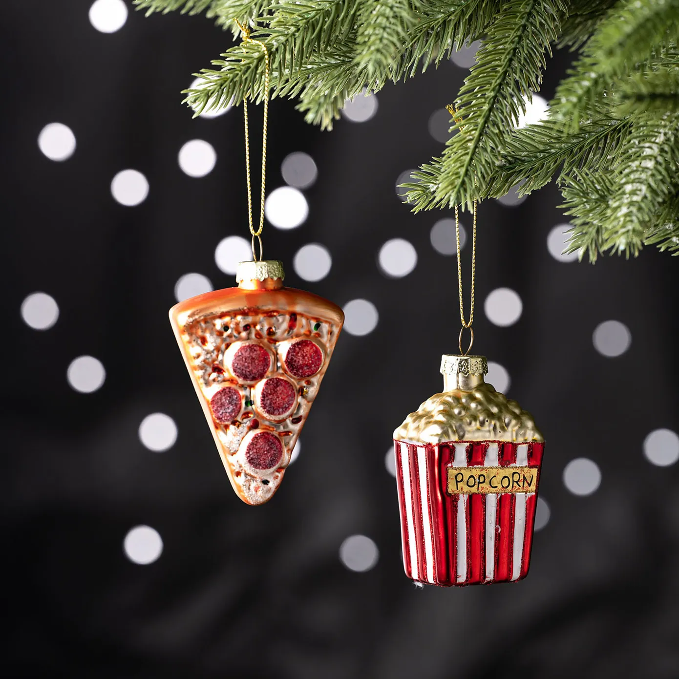 Karaca Home Kerst Popcorn Pizza Boom Ornament Set, 2 Delig - Image 5