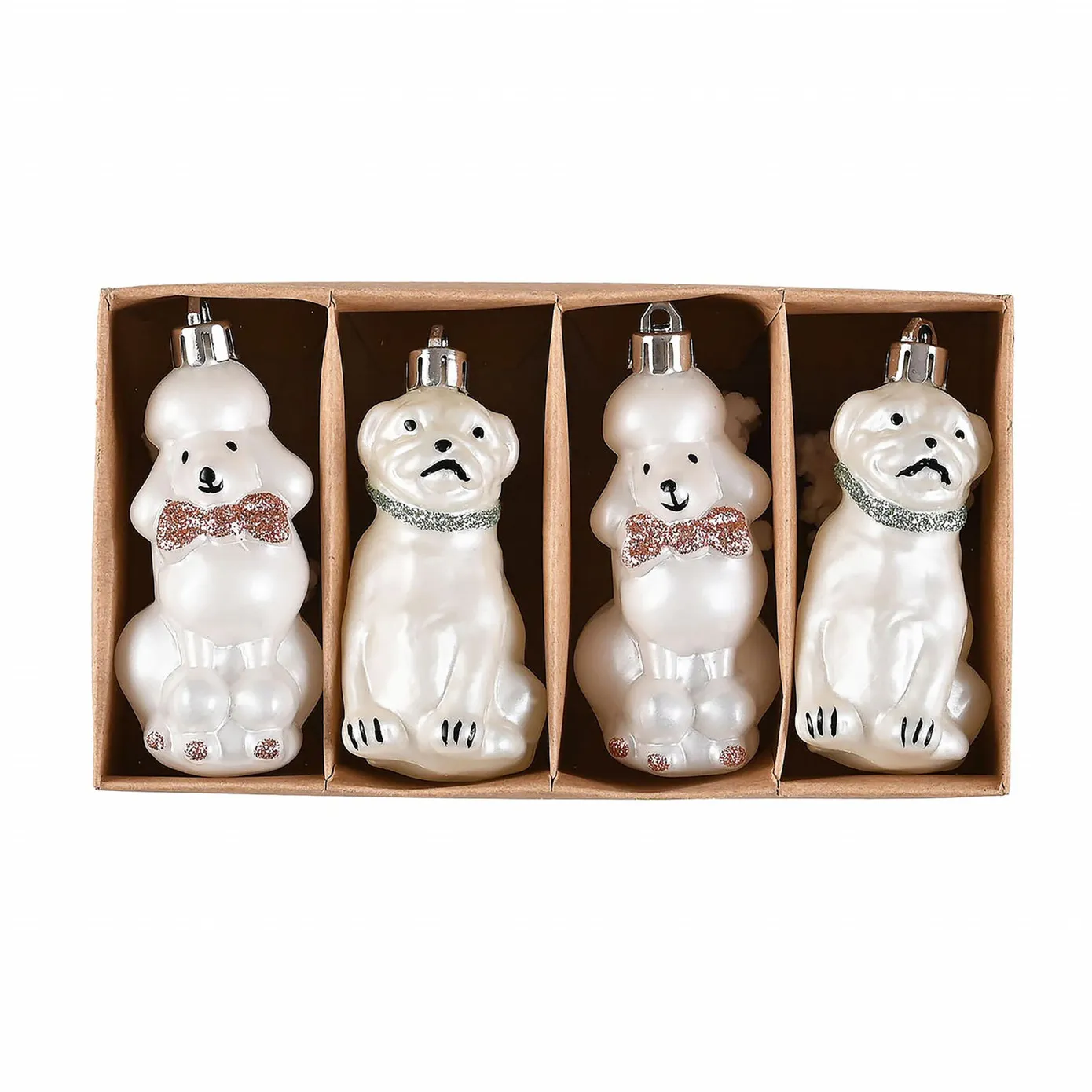 Karaca Home New Year Witte Puppies Kerstboomdecoratie Set, 4 Stukken - Image 2