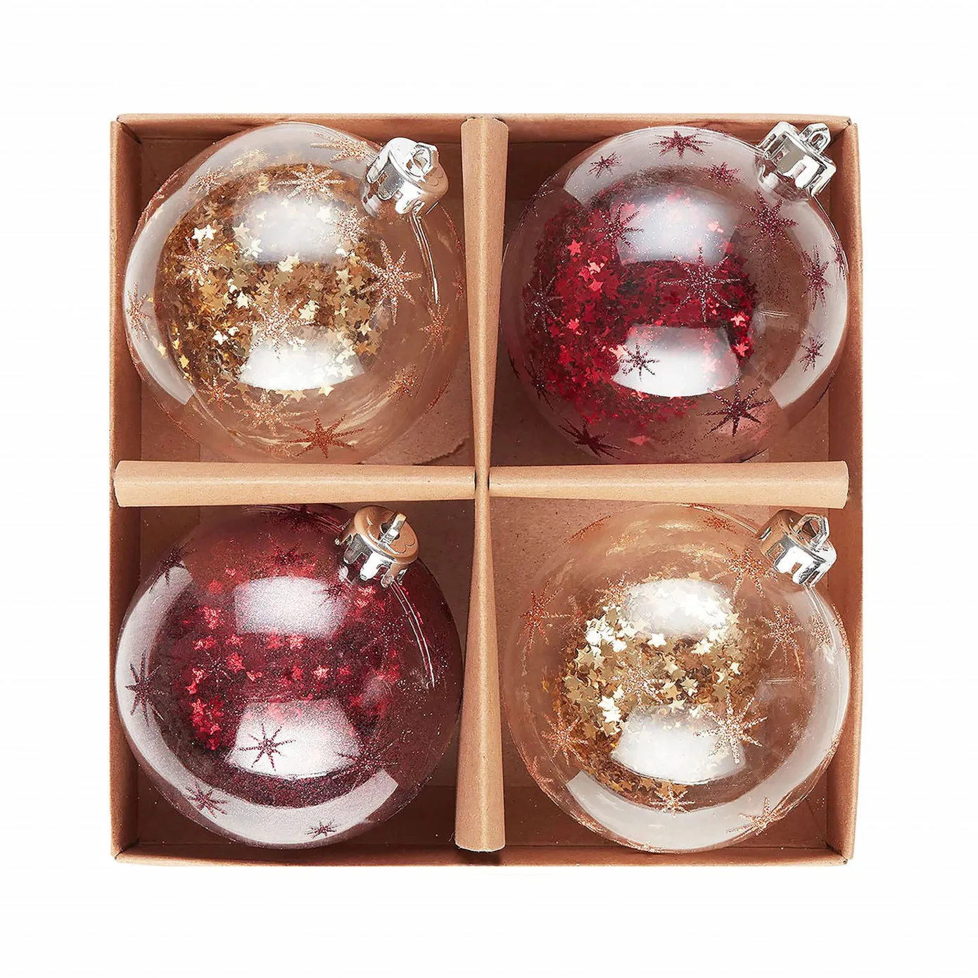 Karaca Home New Year Glitter Kerstboomdecoratie Set, 4 Stukken, 8 cm - Image 4