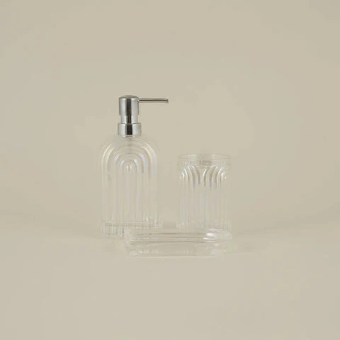 Karaca Home Lenna 3-delige badkameraccessoireset, naturel - Image 2
