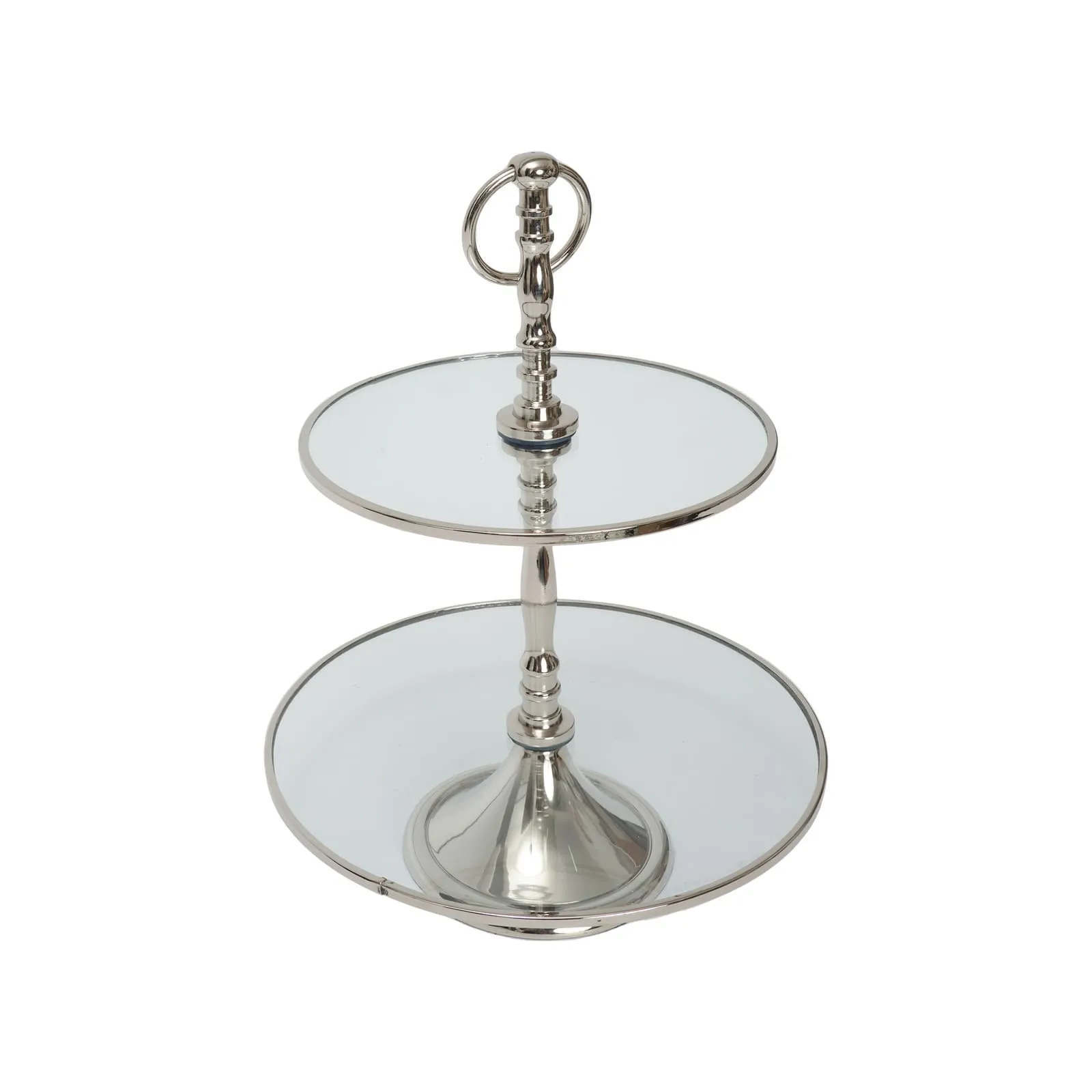 Karaca Home Line Decoratieve 2 Lagen Zilveren Taartstandaard 25 cm - Image 2
