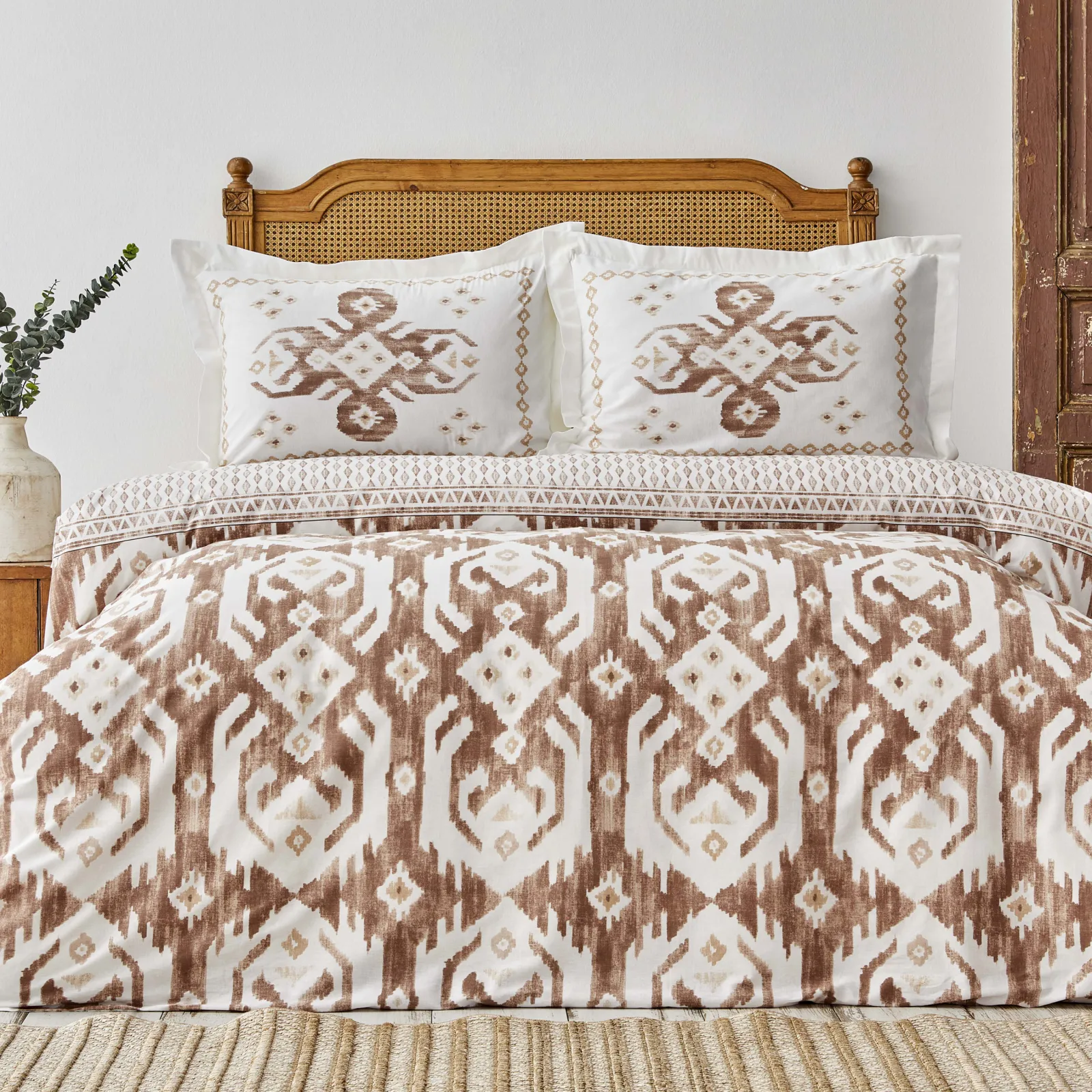 Karaca Home Neos - beige tweepersoons dekbedovertrekset van 100% katoen