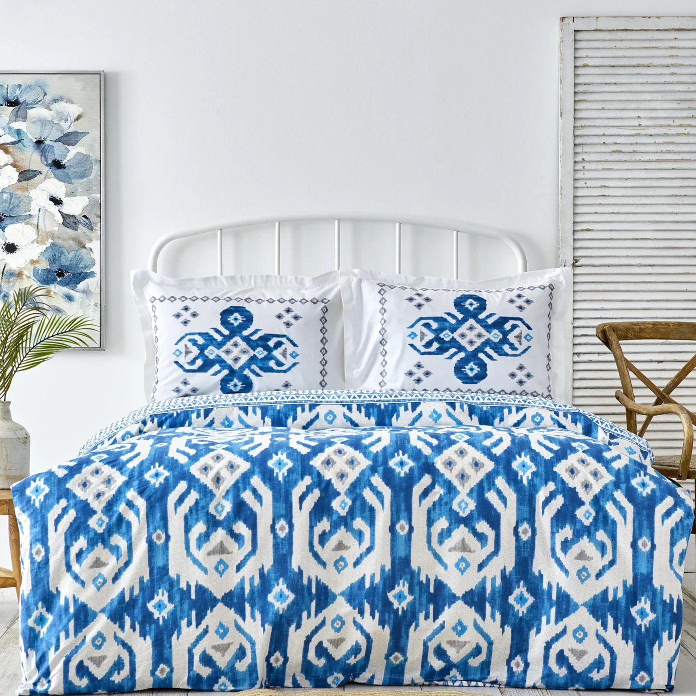 Karaca Home Neos Blauw 100% Katoenen Eenpersoons Dekbedovertrek Set