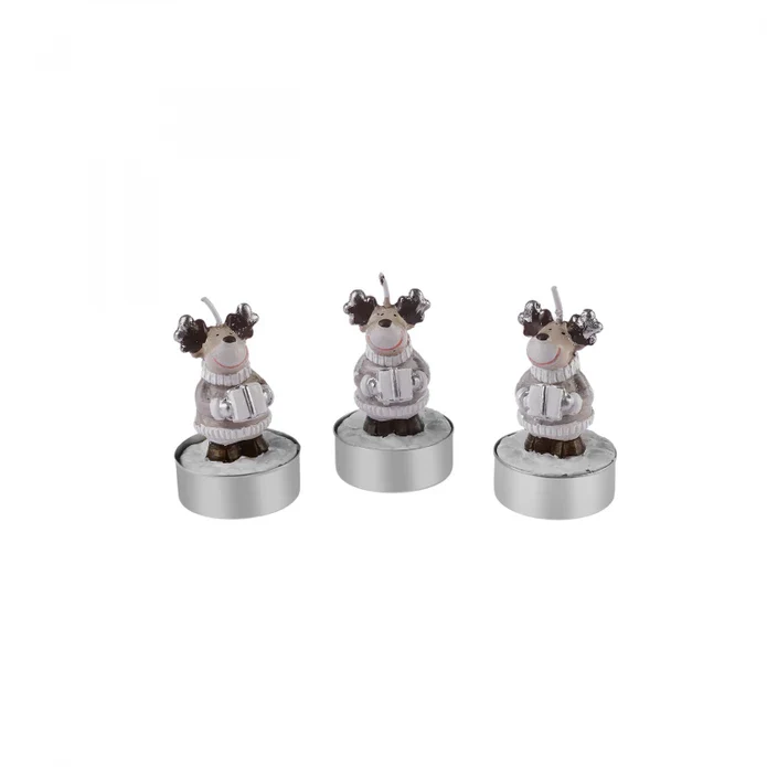 Karaca Home New Year Reindeer 3-delige Theelicht Kaars 14x9,3x6 cm - Image 5
