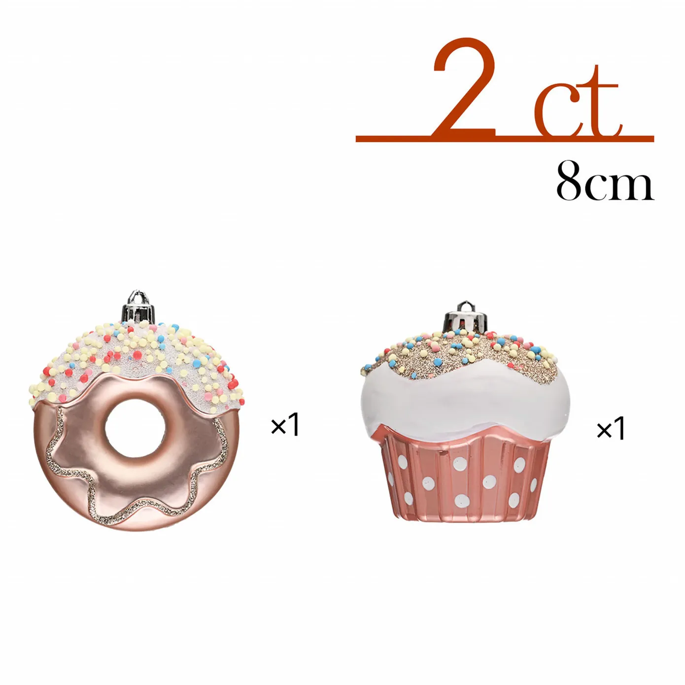 Karaca Home Nieuwjaar Donut Cupcake 2-Delige Boom Ornamentenset - Image 6