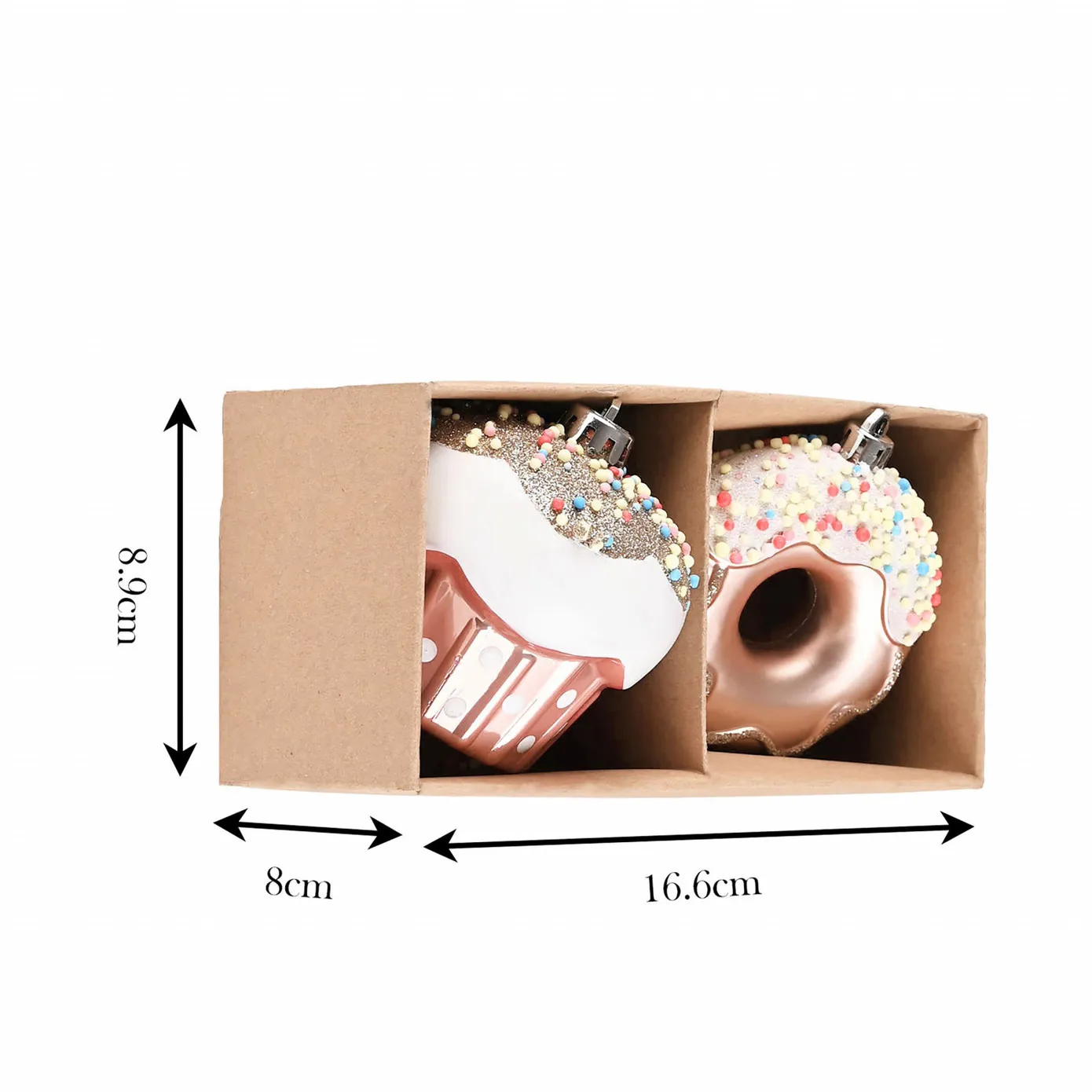 Karaca Home Nieuwjaar Donut Cupcake 2-Delige Boom Ornamentenset - Image 7