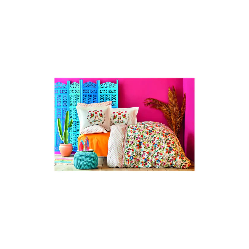Karaca Home Parlin fuchsia 100% katoenen tweepersoons dekbedovertrekset - Image 7