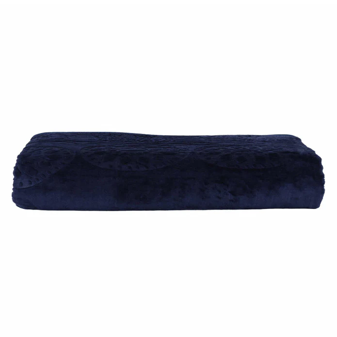 Karaca Home Scala Marineblauw Eenpersoons Embossed Deken - Image 3