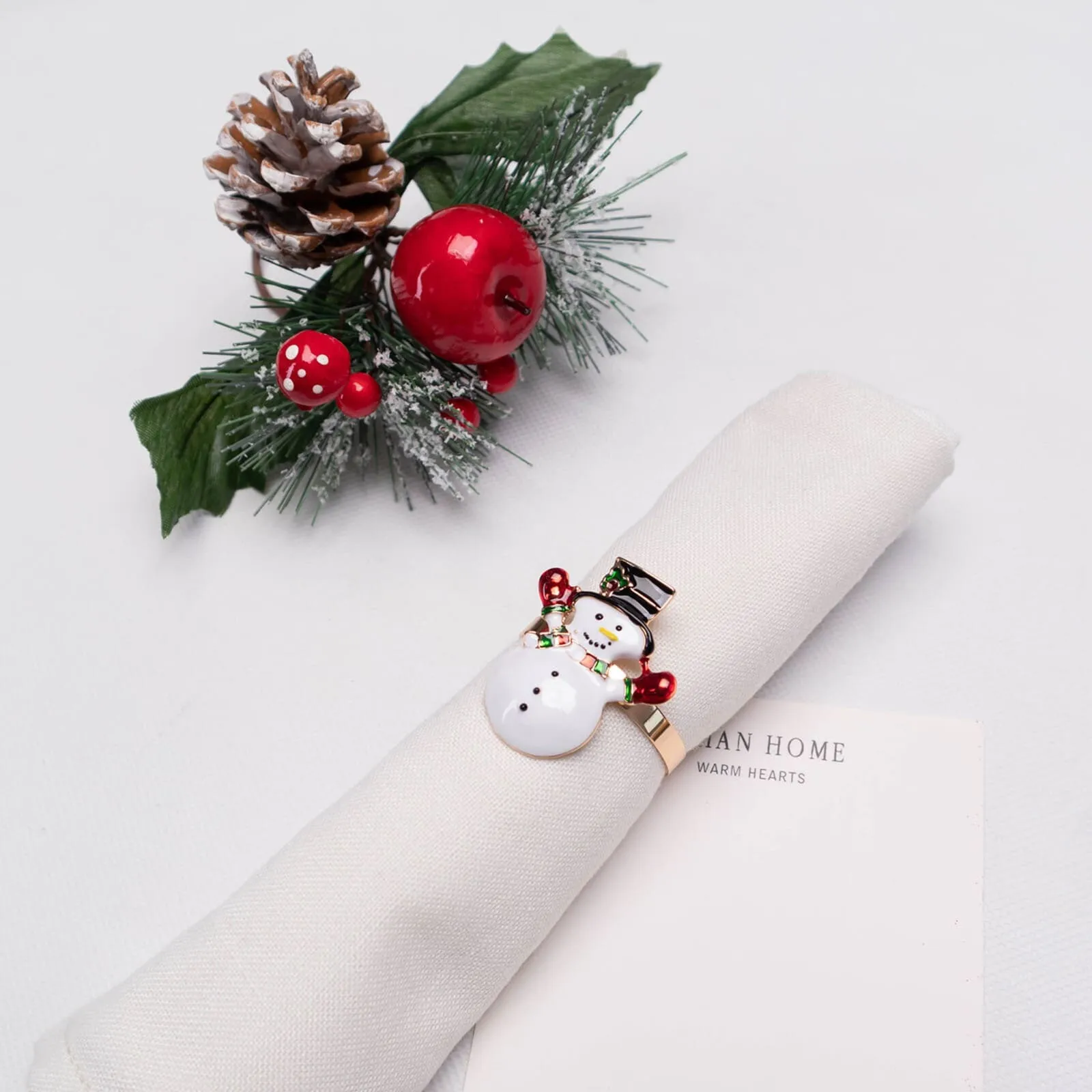 Karaca Home, set van 2 servetringen met Kerstman