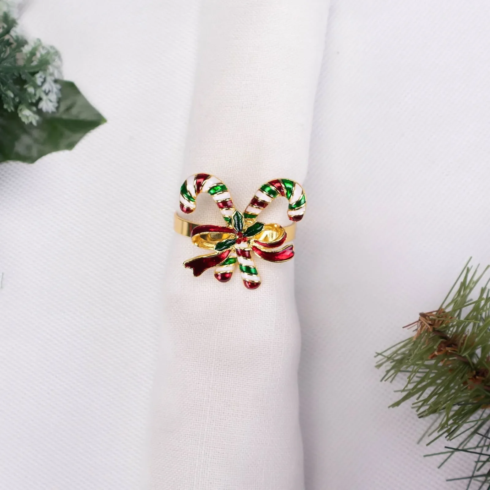 Karaca Home, set van 2 servetringen met kerstzuurstok