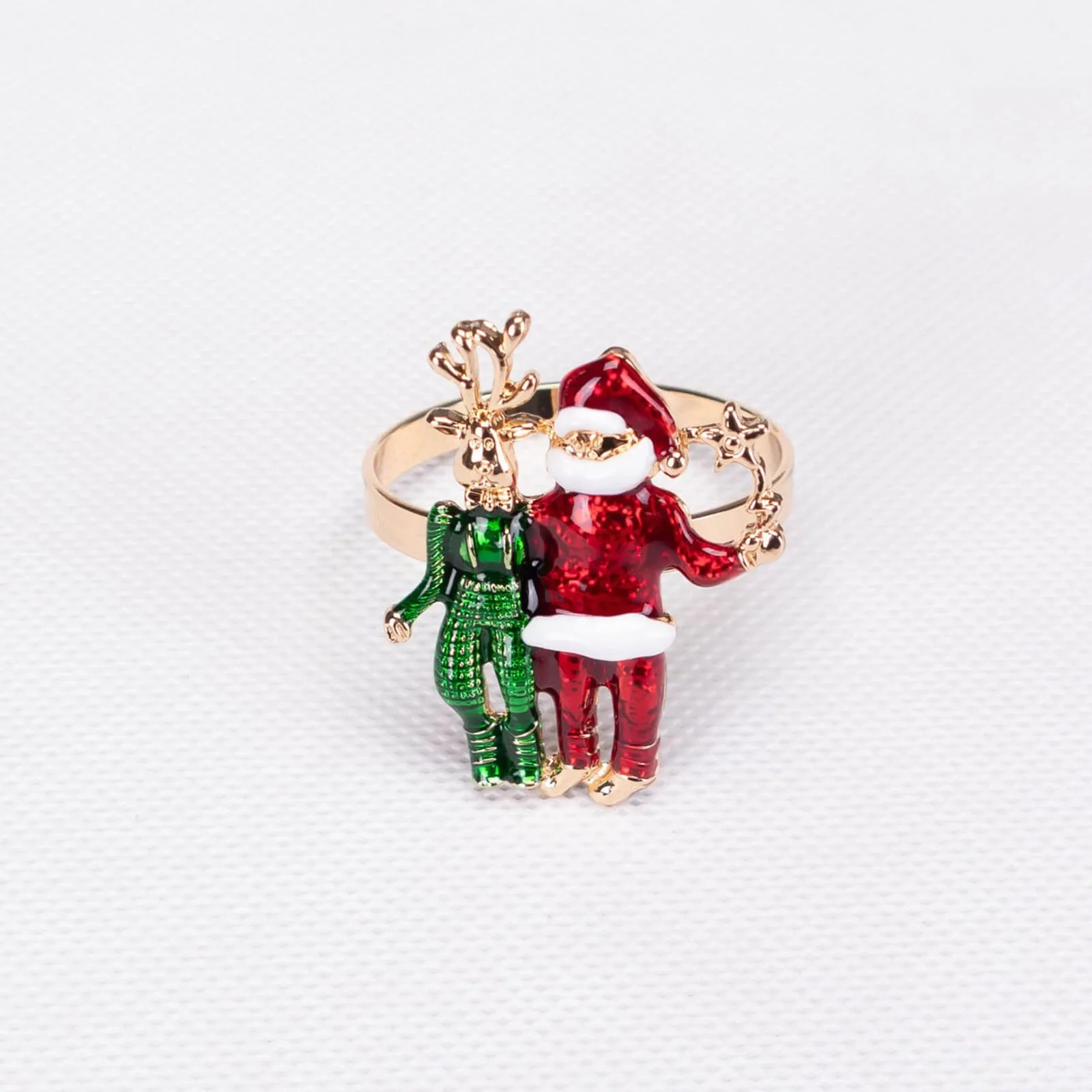 Karaca Home, set van 2 servetringen met rendier en Kerstman - Image 5