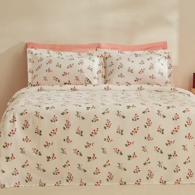 Karaca Home Silvie 100% Katoen Tweepersoonsbed Sprei Set Rood - Image 4