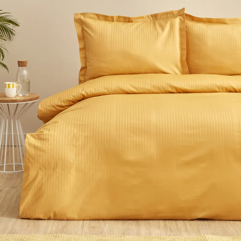 Karaca Home Uniq 100% katoenen satijn eenpersoons dekbedovertrekset, mustard - Image 2