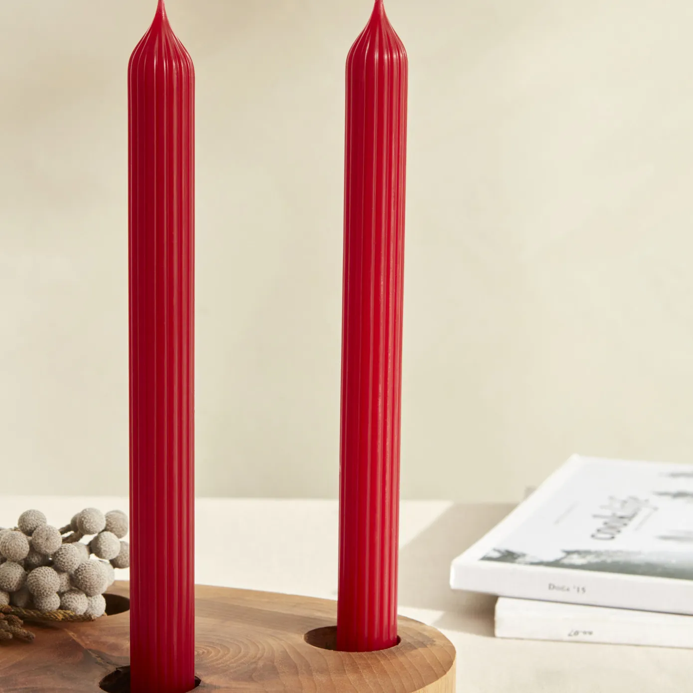 Karaca Home Wave Kaars 2-Delig, Rood - Image 3