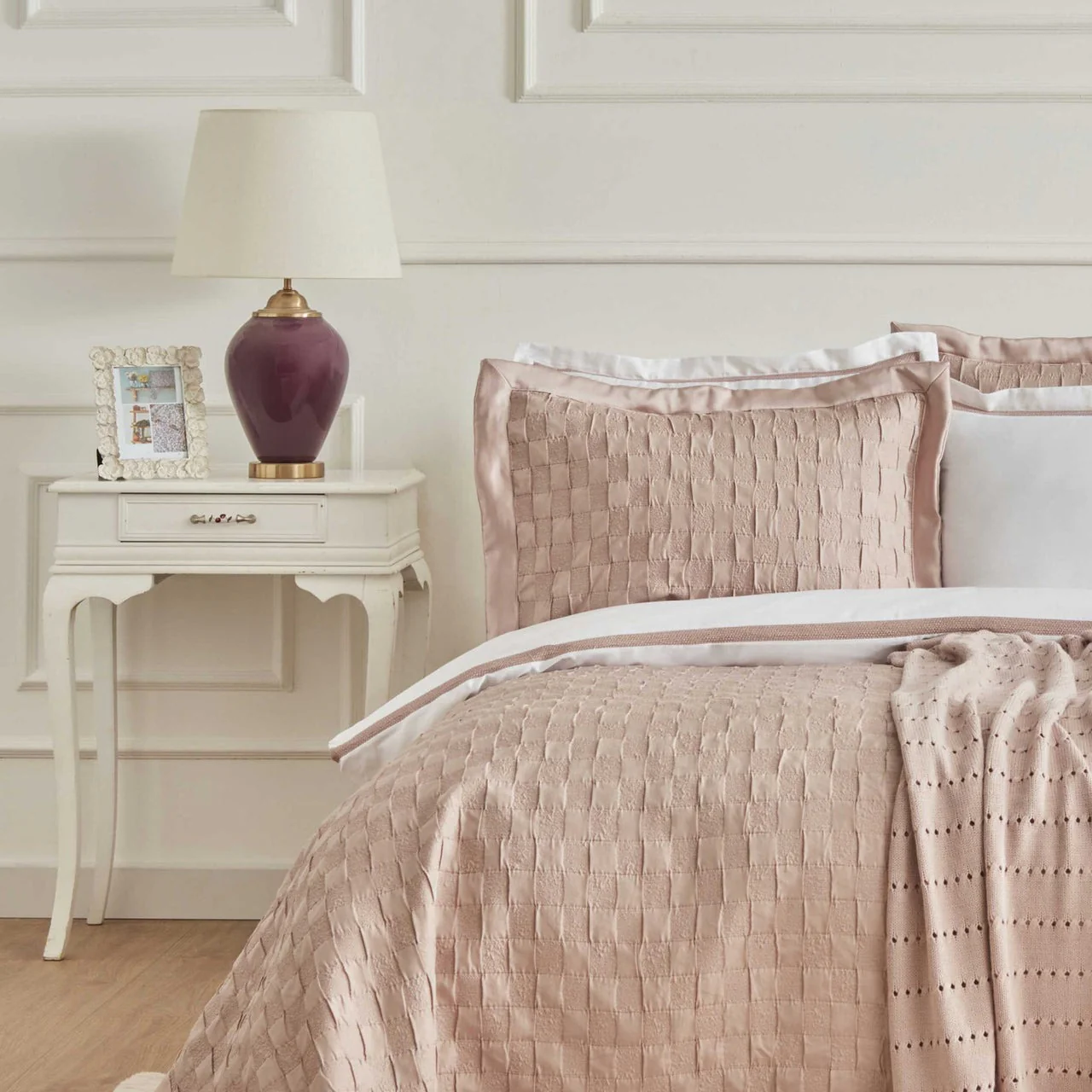 Karaca Home White Collection Bride Carina 80 Thread 100% Katoen 8-Delig Huwelijkspakket Poederroze - Image 3