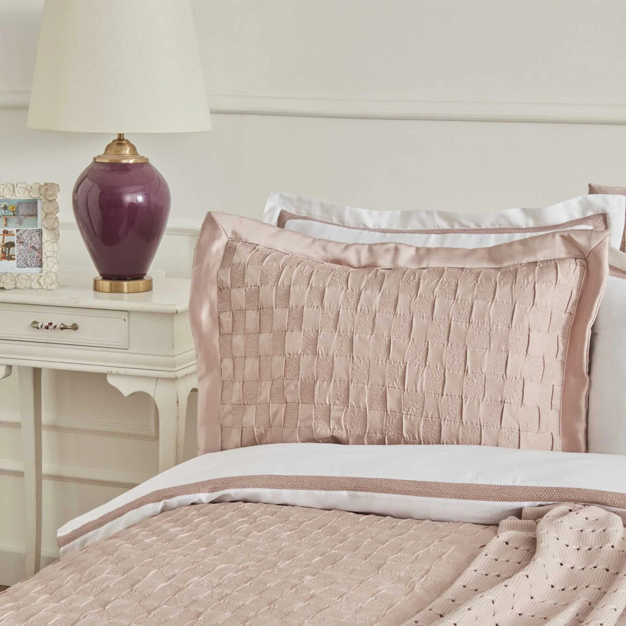 Karaca Home White Collection Bride Carina 80 Thread 100% Katoen 8-Delig Huwelijkspakket Poederroze - Image 4