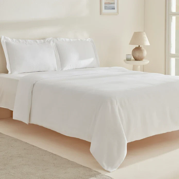 Karaca Home White Collection Felves %100 Katoen King Size Dekbedovertrek Wit