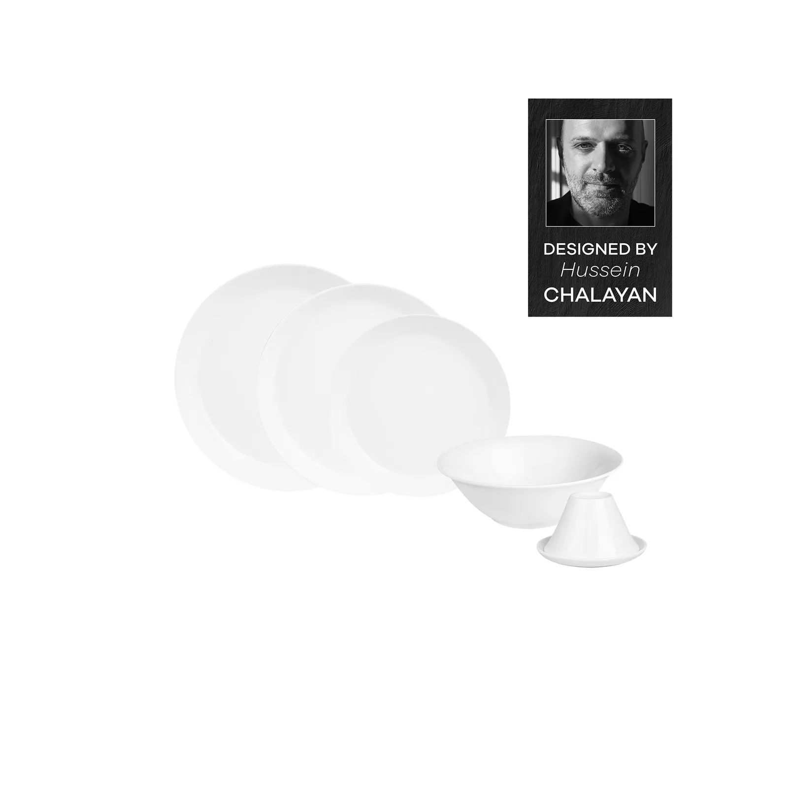 Karaca Hussein Chalayan Digital 6-delig tafelservies, Fine Pearl - Image 2