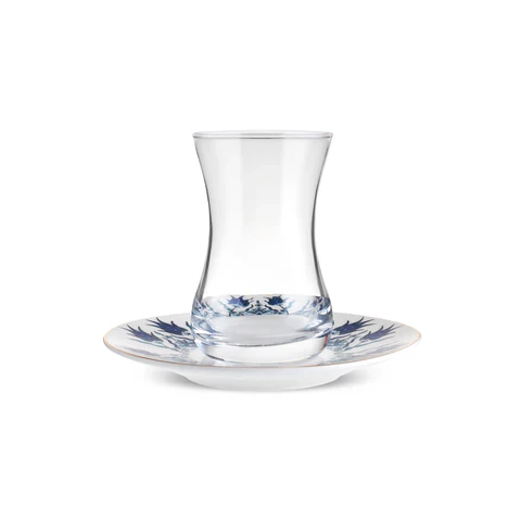 Karaca Iznik 12-delige Turkse Theeset van Bone China voor 6 Personen, 130 ml, Blauw - Image 3