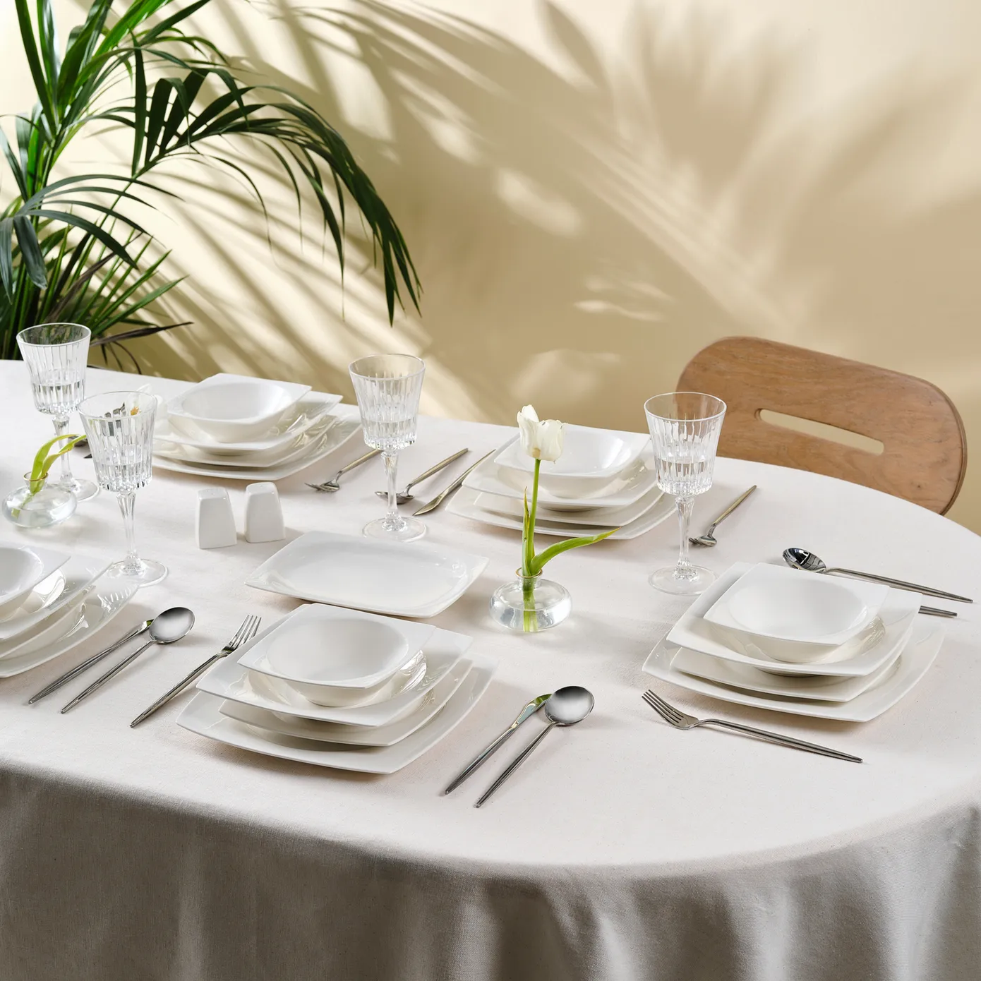 Karaca Jamie White 12-persoons Servies Set, 52-delig - Image 3
