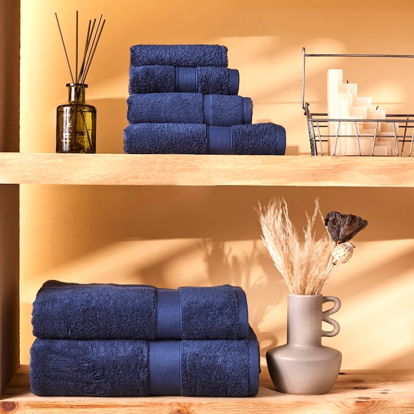 KARACA JOEY NAVY EGYPTIAN COTTON WASHCLOTH 16X22 - Image 3