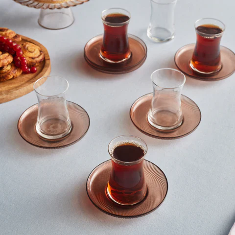 Karaca Juliet Mocha Mousse 12-delige Theeglazenset voor 6 Personen, 170 ml - Image 4