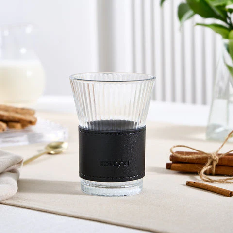Karaca Leather Cool Touch Latte Glas 210 ML Zwart - Image 2
