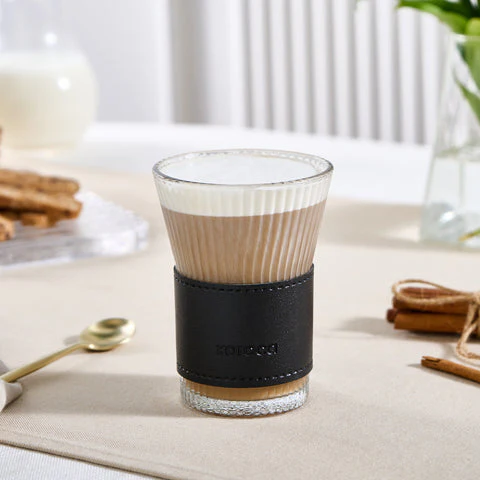 Karaca Leather Cool Touch Latte Glas 210 ML Zwart - Image 4