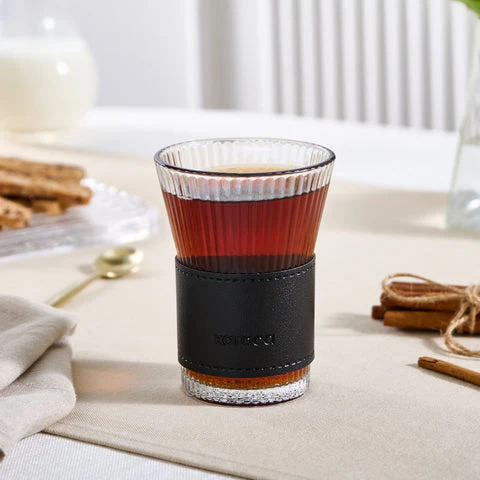 Karaca Leather Cool Touch Latte Glas 210 ML Zwart - Image 5
