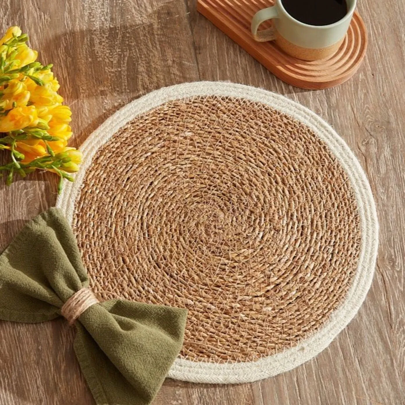 KARACA LUKA ECRU SEAGRASS&JUTE PLACEMAT 37 CM - Image 2