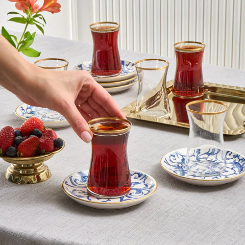 Karaca Mare 12-delige Glazen Turkse Theeset voor 6 Personen, 170 ml, Transparant - Image 2