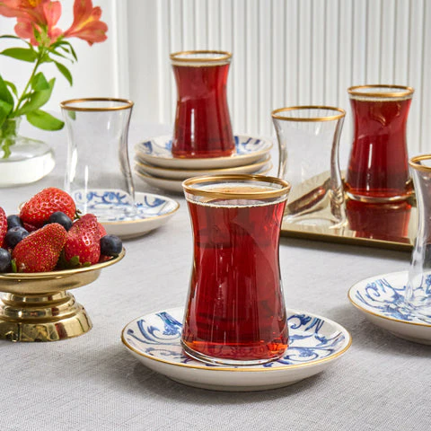 Karaca Mare 12-delige Glazen Turkse Theeset voor 6 Personen, 170 ml, Transparant - Image 3