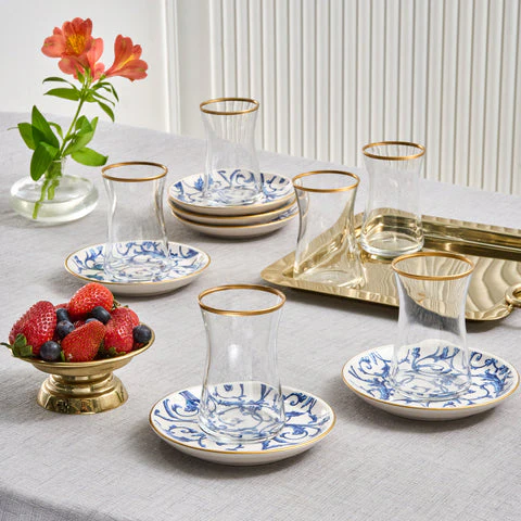 Karaca Mare 12-delige Glazen Turkse Theeset voor 6 Personen, 170 ml, Transparant - Image 4