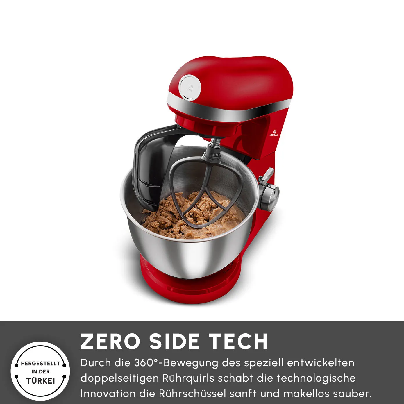 Karaca Mastermaid Chef Pro, Keukenmachine met Dubbele Arm, Imperiaal Rood, 1500 W - Image 4