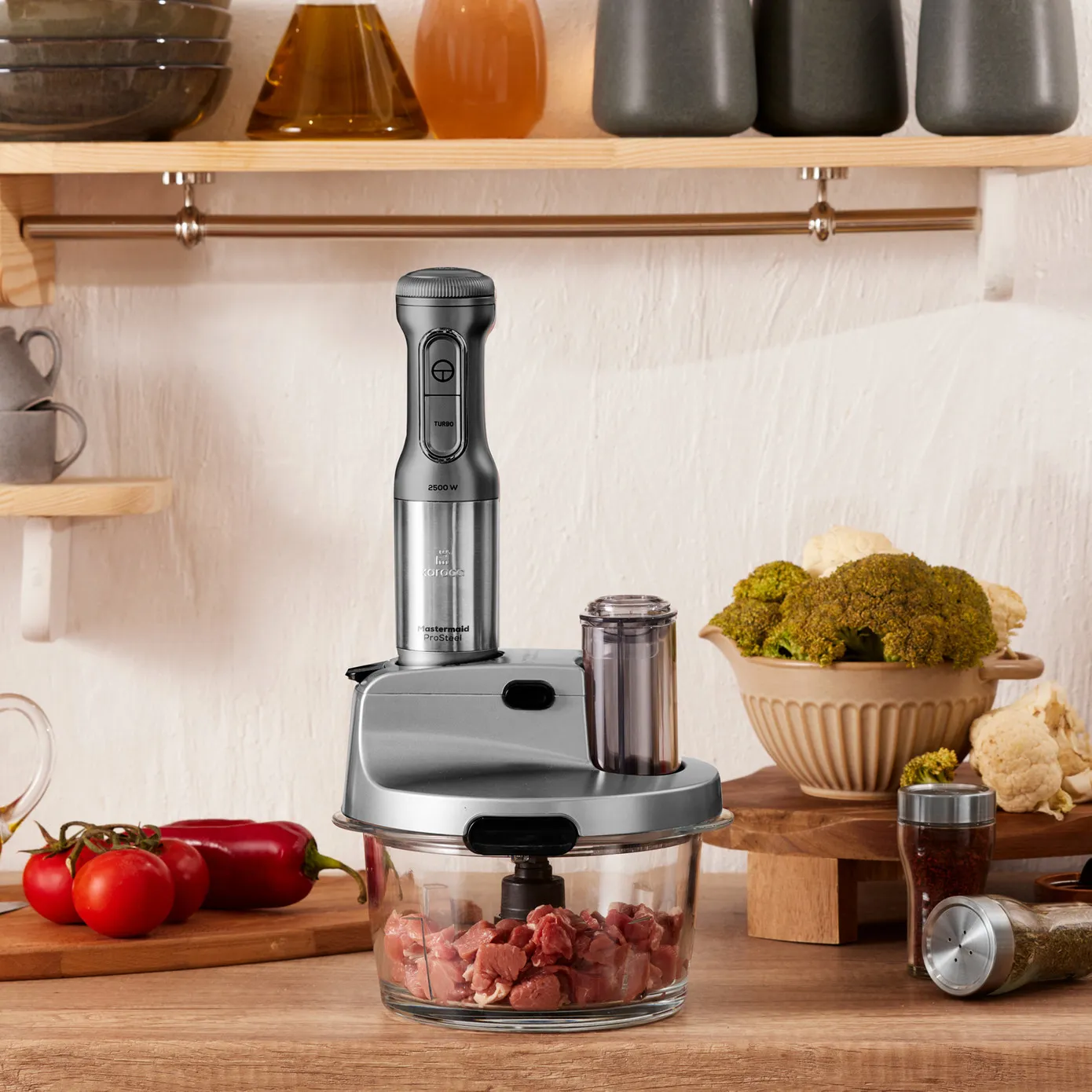 Karaca Mastermaid Prosteel Glazen Keukenrobot, Lange Blender, 2500 W, Galaxy Grey - Image 3