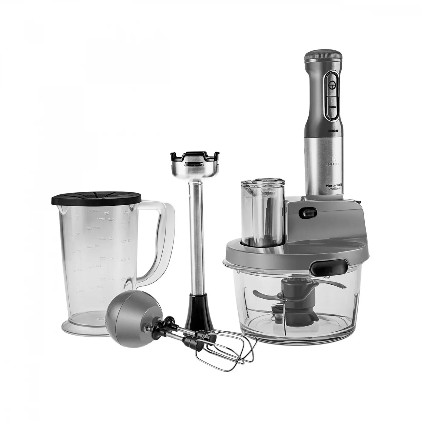 Karaca Mastermaid Prosteel Glazen Keukenrobot, Lange Blender, 2500 W, Galaxy Grey - Image 4