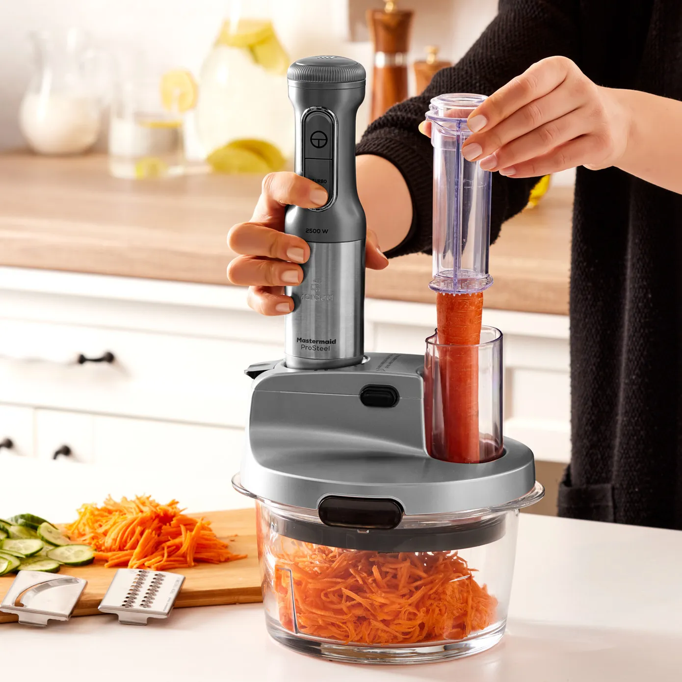 Karaca Mastermaid Prosteel Glazen Keukenrobot, Lange Blender, 2500 W, Galaxy Grey - Image 7