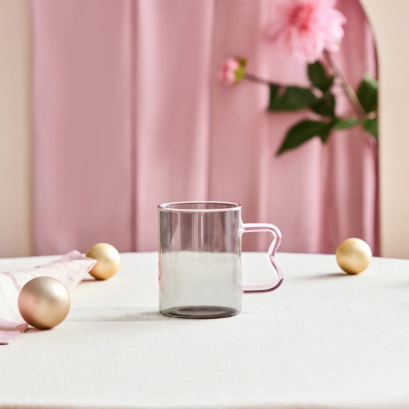 KARACA MIRACLE 450 ML MUG PINK ZIGZAG HANDLE - Image 3