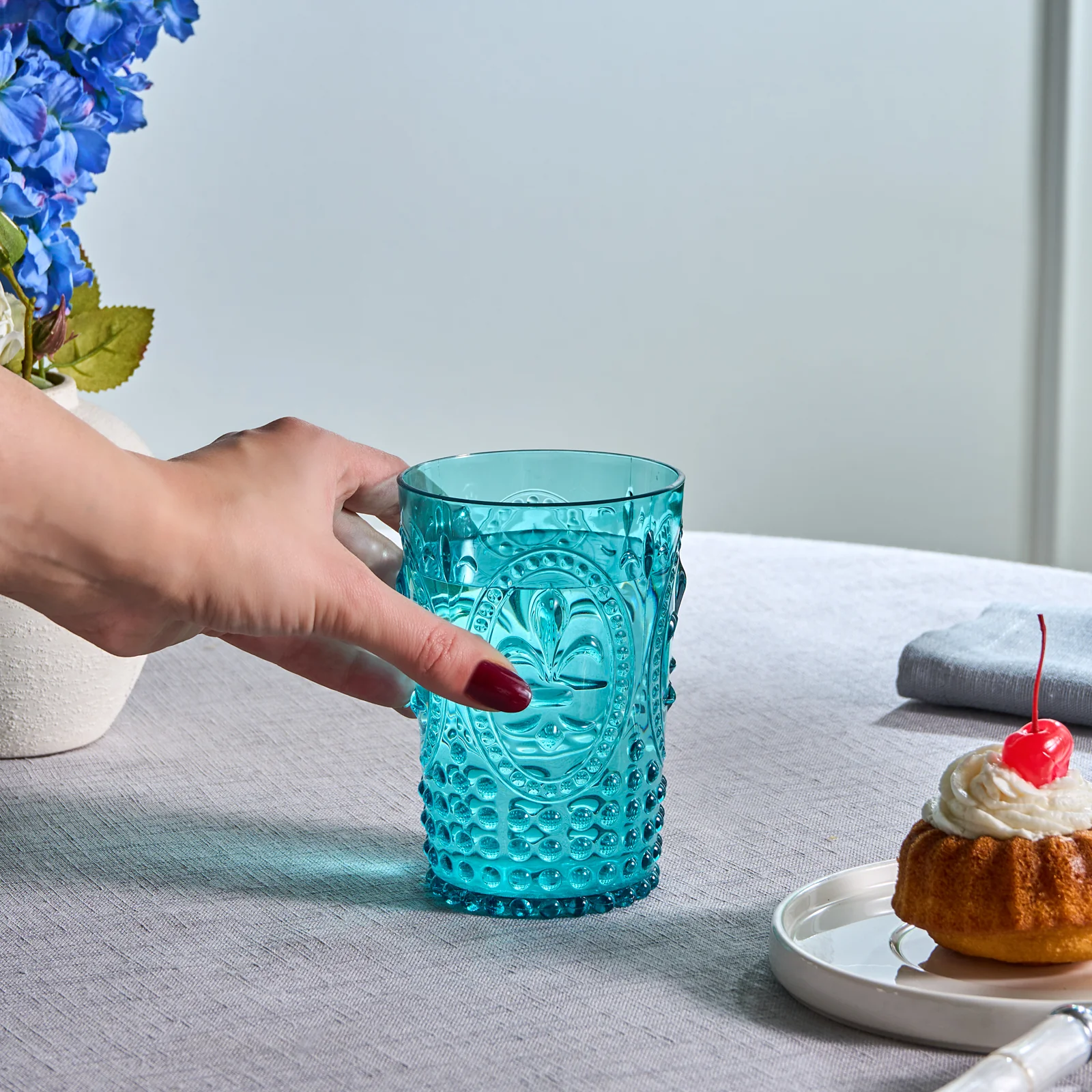 Karaca Moise Acryl Tumbler Glas, 400 ml, Blauw - Image 2