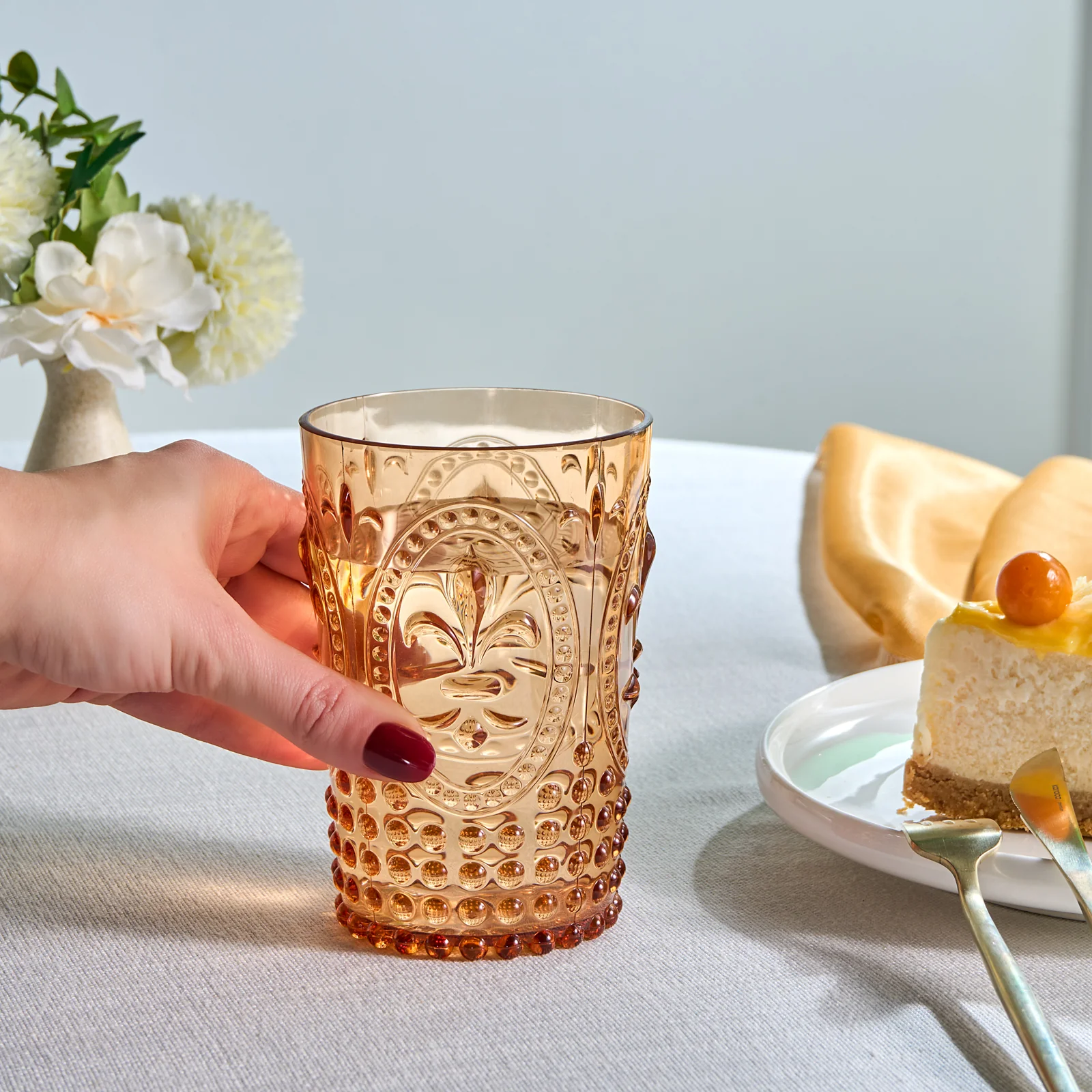 Karaca Moise Acryl Tumbler Glas, 400 ml, Oranje - Image 3