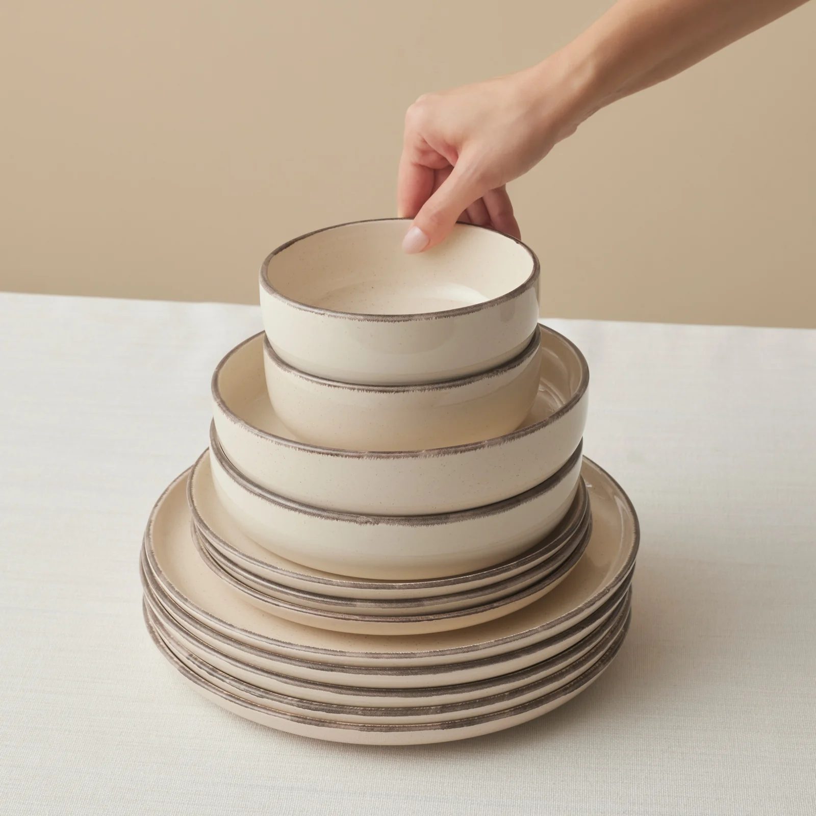 Karaca Monica 24-delig Servies voor 6 Personen, Beige - Image 6