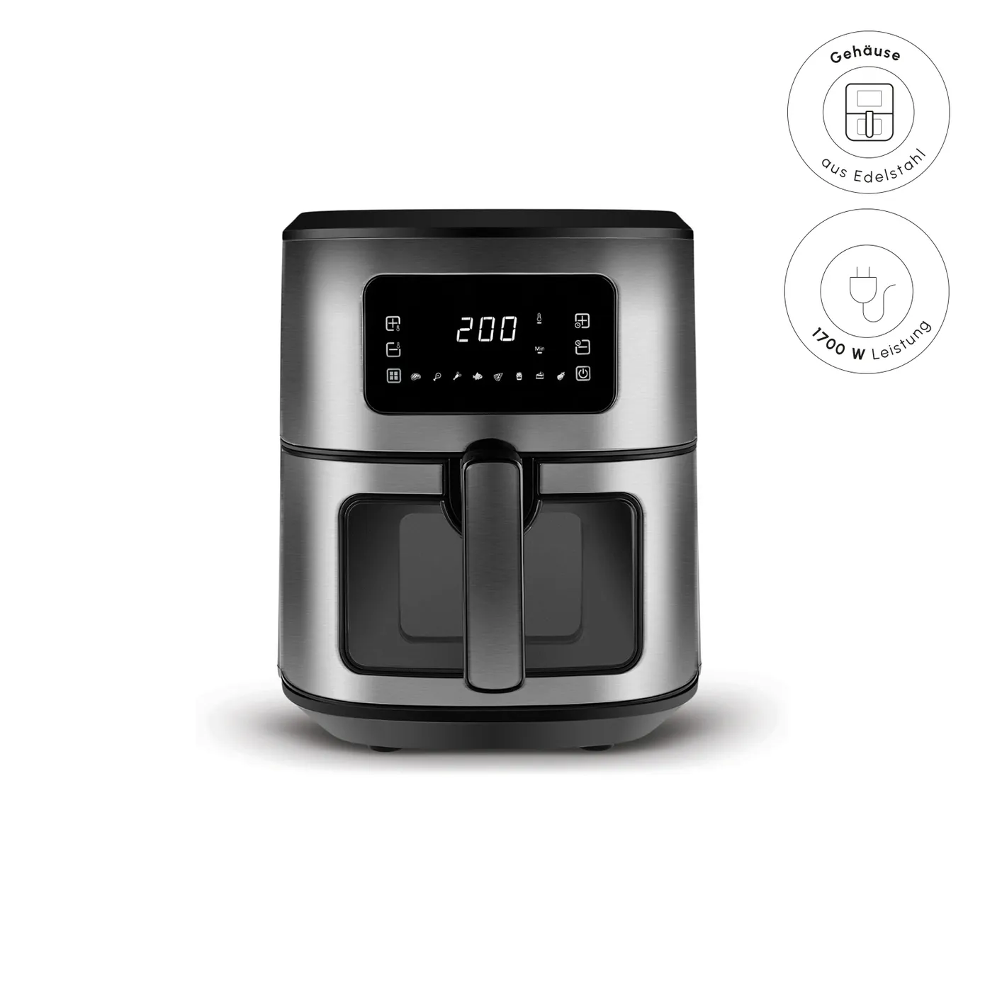 Karaca Multifry Inox, XXL Airfryer, 6,5 Liter, Met Digitaal Scherm En Glazen Kijkvenster - Image 4
