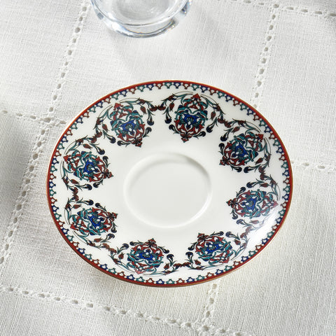 Karaca Nakkas 12-delige Turkse Theeset van Bone China voor 6 Personen, 130 ml, Rood - Image 5
