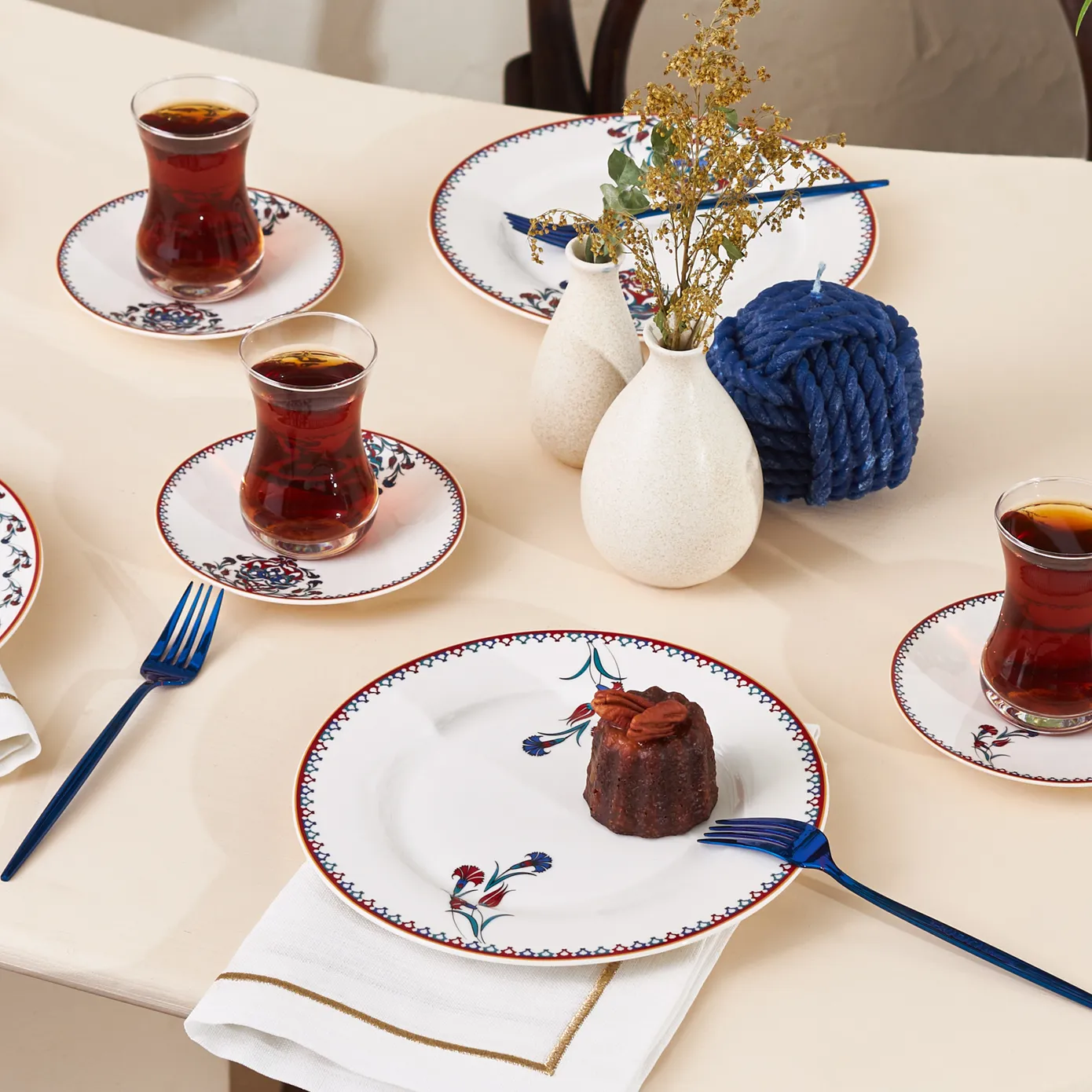 Karaca Nakkaş Dessert Set voor 6 Personen,18 Delig - Image 3