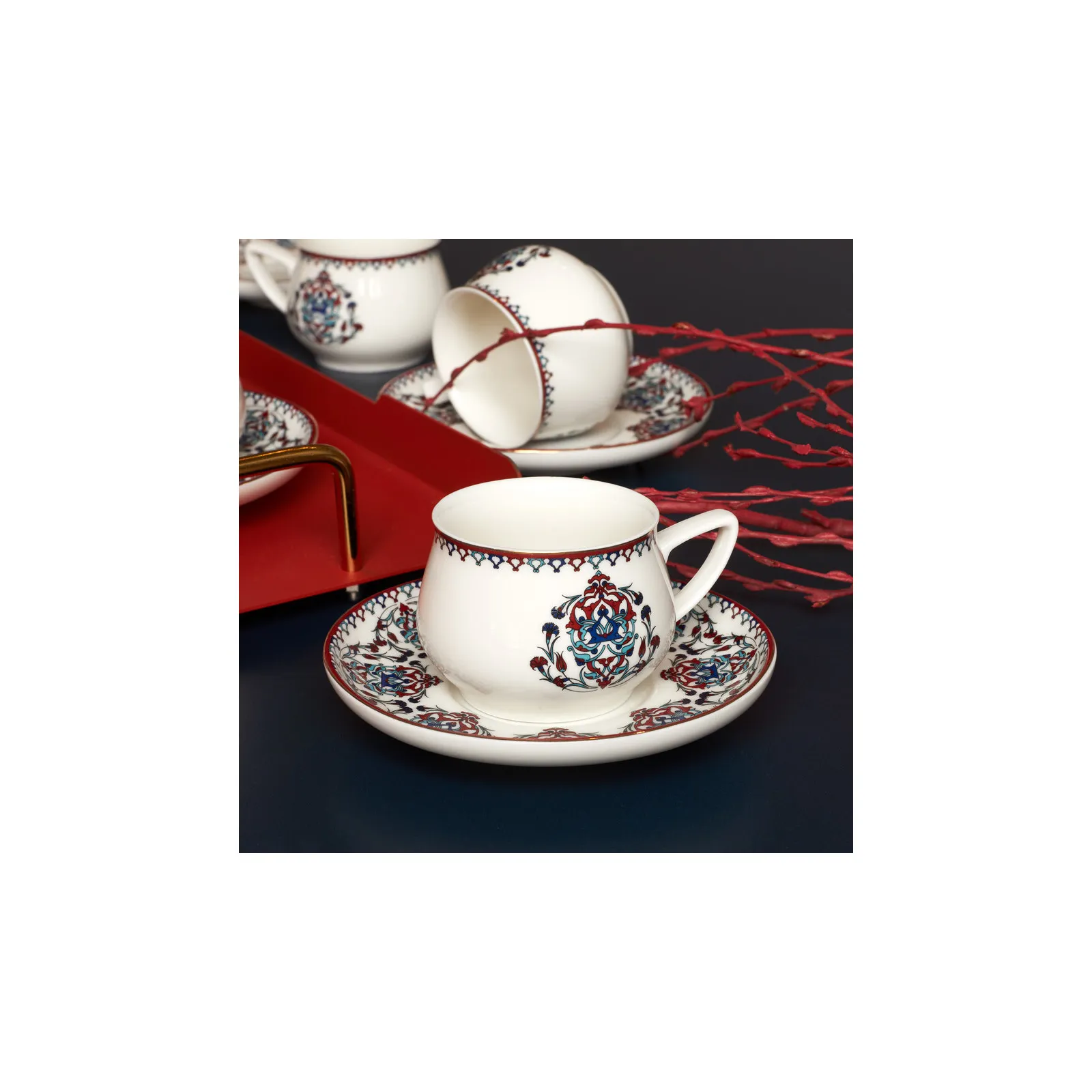 Karaca Nakkash 12-delige espressokopjesset voor 6 personen - Image 6