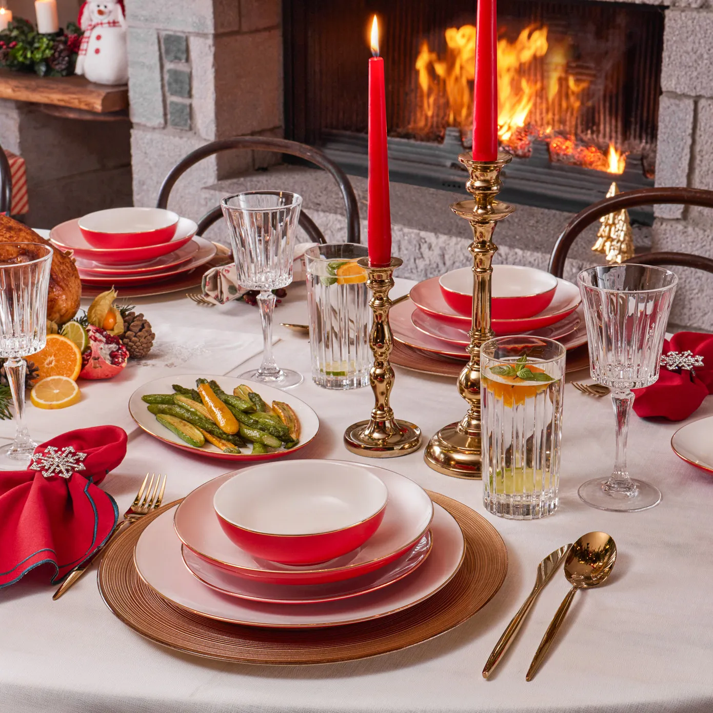Karaca New Noble, 58-delige serviesset voor 12 personen, rood - Image 2