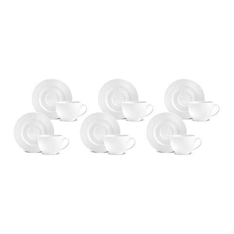Karaca Nina Reliëf Theekoppenset voor 6 Personen, 220 ml - Image 2