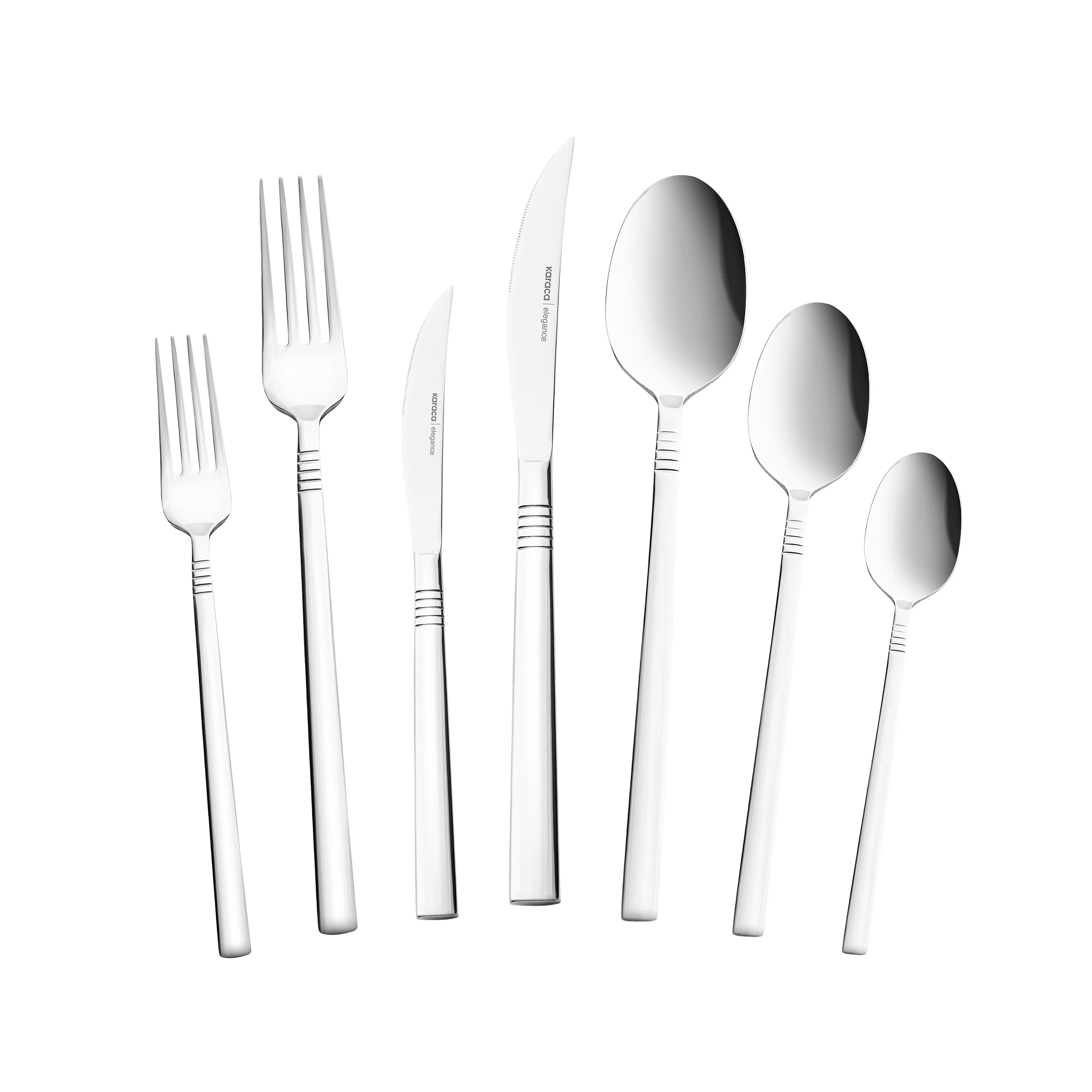 Karaca Nil Elegance Bestekset voor 12 Personen, 91-delig, Zilver - Image 3